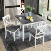 5-Piece Dining Table Set with 4 Chairs, Modern Wood Dining Table Set for 4, 4-Person Dining Table Set for Small Place, Kitchen, Dining Room