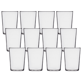 Arabella Drinking Glass, 16 oz Clear Tumbler, Set of 12