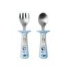 2-Pack Toddler Fork & Spoon Set with Handle Guards – Stainless Steel, Easy-Grip, BPA-Free, Ages 9+ Months