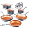 Nonstick Pots  Pans 12 Piece Set Ceramic Cookware Kitchen Set  Frying Skillet Saucepan Lids