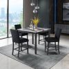 LEONCIA BAR TABLE AND 4 BAR STOOLS