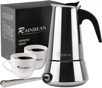 dStovetop Espresso Maker stainless steel 6 Cup Espresso Moka Pot