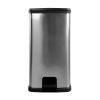 s13.2 Gallon Trash Can, Plastic Rectangular Step Kitchen Trash Can, Silver