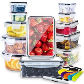 24 Pcs Food Storage Containers with Lids Airtight- Stackable Kitchen Bowls Set Meal Prep Containers-BPA Free Leak Proof Plastic Lunch Boxes- Freezer M