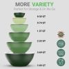 12 Piece Green Ombre Mixing Bowl Set for Kitchen, Nesting Bowls with Lids Set, 6 Prep Bowls and 6 Lids, Diswasher and Freezer Safe
