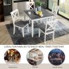 5-Piece Dining Table Set with 4 Chairs, Modern Wood Dining Table Set for 4, 4-Person Dining Table Set for Small Place, Kitchen, Dining Room