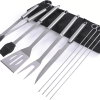 9PCS BBQ Grill Accessories for Top Chef - Professional Grill Tools Set & Basic BBQ Tools for Backyard Restaurant Outdoor Kitchen - Gifts for Father