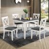 5-Piece Dining Table Set with 4 Chairs, Modern Wood Dining Table Set for 4, 4-Person Dining Table Set for Small Place, Kitchen, Dining Room
