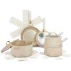 Non-Stick Granite Collection Cookware Set, Pots and Pans Set - Taupe & Gold
