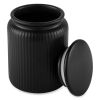 (2 pack) Medium (815mL) Ceramic Ribbed Kitchen Organization Jar, Black