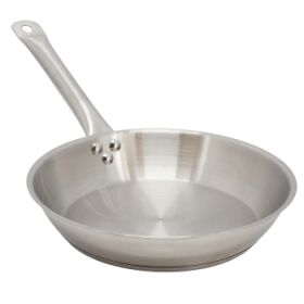 MegaChef Professional Kitchen 11 Inch Round Stainless Steel Fry Pan in Silver