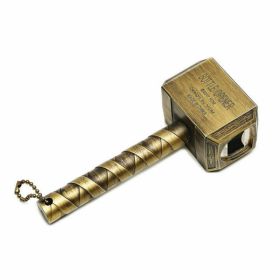 1PC Silver Beer Bottle Openers Multifunction Hammer Of Thor Shaped Beer Bottle Opener With Long Handle Bottler Metal Opener Beer (Color: gold)