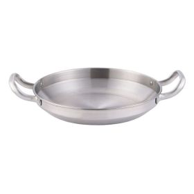 Double Ears Pan Seafood Rice Pan Fried Chicken Tray (Color: Silver, Type: 22cm)