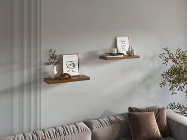 Belville Floating Shelves, 2 Shelves, 1.50" H (Color: Walnut)
