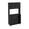 Malta Kitchen Pantry Double Door Cabinet, Four Legs, Three Shelves