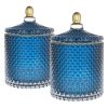 S/2 Glass Candy Jar with Lid, Christmas Candy Jar Containers, Blue