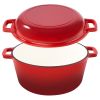 Enameled Cast Iron Dutch Oven with Serving Lid + ENCLOSED THERMAL CIRCLE Design