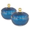 S/2 Glass Candy Jar with Lid, Christmas Candy Jar Containers, Blue