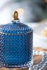 S/2 Glass Candy Jar with Lid, Christmas Candy Jar Containers, Blue
